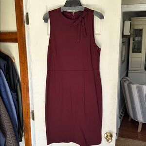 Ann Taylor Factory Maroon Dress with Bow Accent